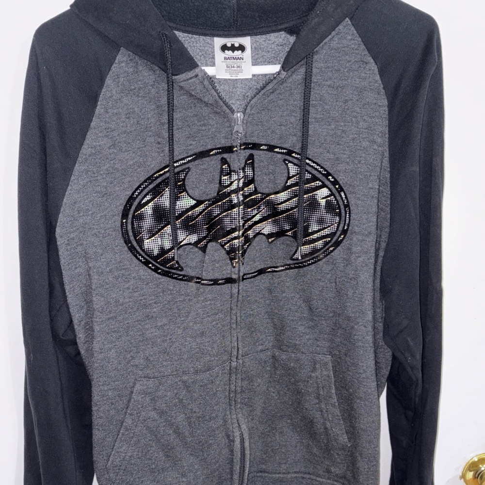 Batman Gray and Black Hoodie full zipper size small#Y2K#Hero#Batman#gothamcity